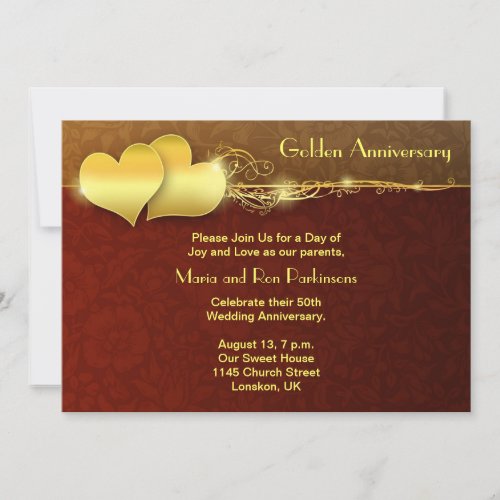 golden anniversary invitation