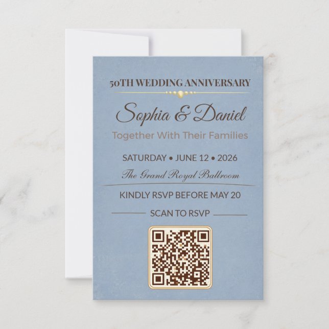 Golden Anniversary Invite | Elegant Love Gala (Front)