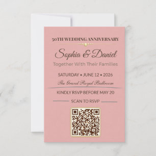 Golden Anniversary Invite   Elegant Love Gala