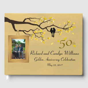 Golden Anniversary Love Birds Guest Book