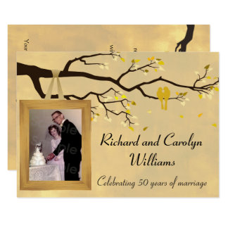Golden Anniversary Love Birds Invitation