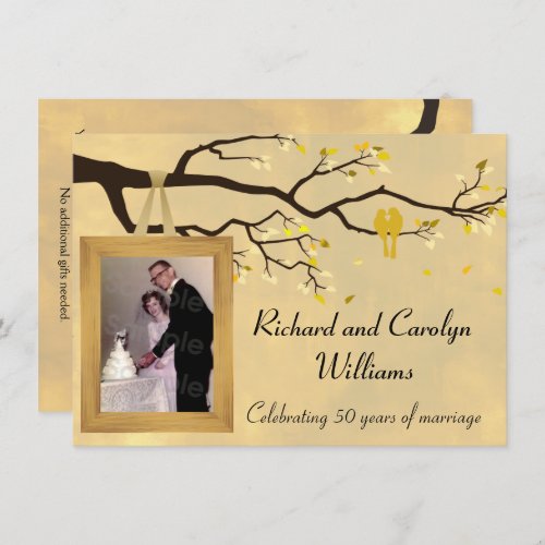 Golden Anniversary Love Birds Invitation