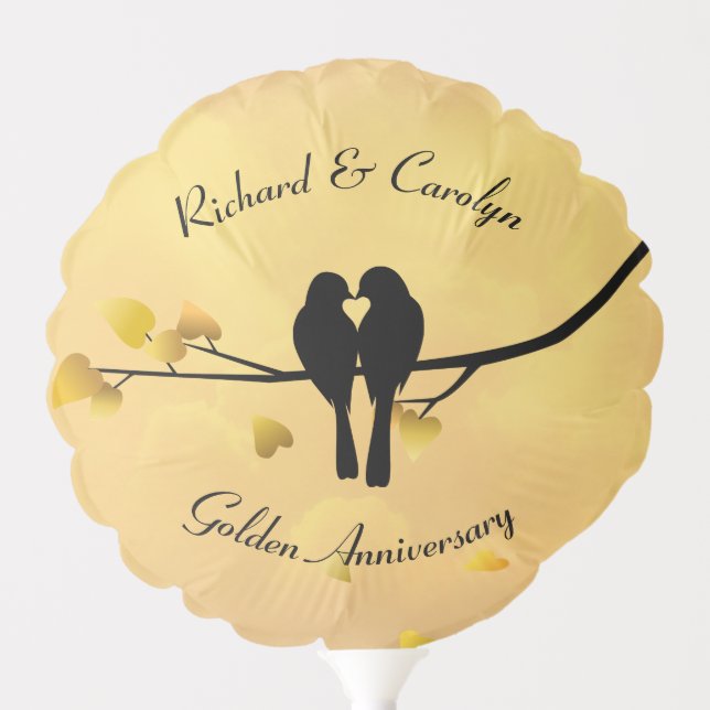Golden Anniversary Lovebirds Balloon (Front)