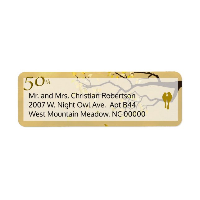 Golden Anniversary Lovebirds Label (Front)