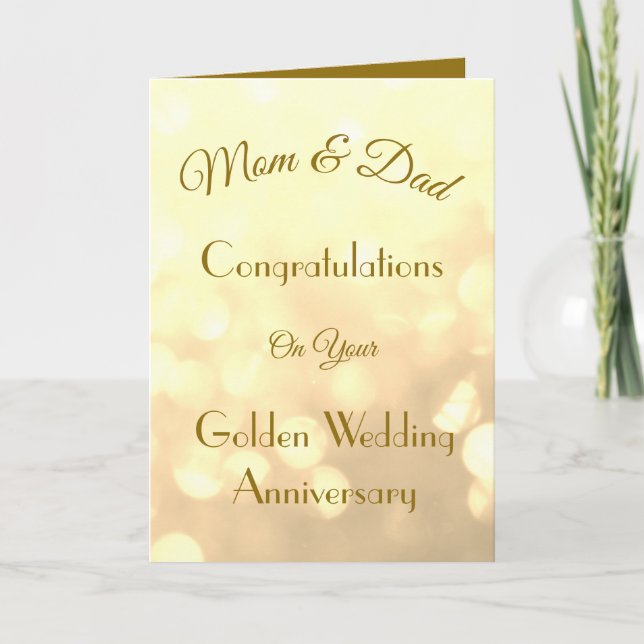 Golden Anniversary Mom & Dad Greeting Card. Card (Front)