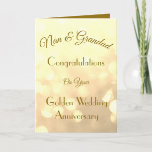 Golden Anniversary Nan & Grandad Greeting Card. Card