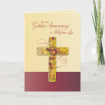 Golden Anniversary of Religious Life for Nun Cross Card