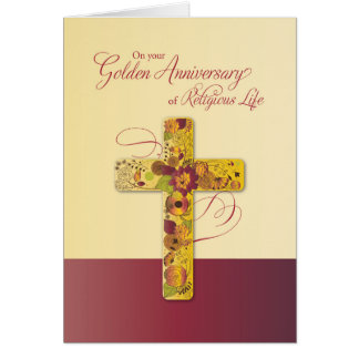 Golden Anniversary of Religious Life for Nun Cross Card