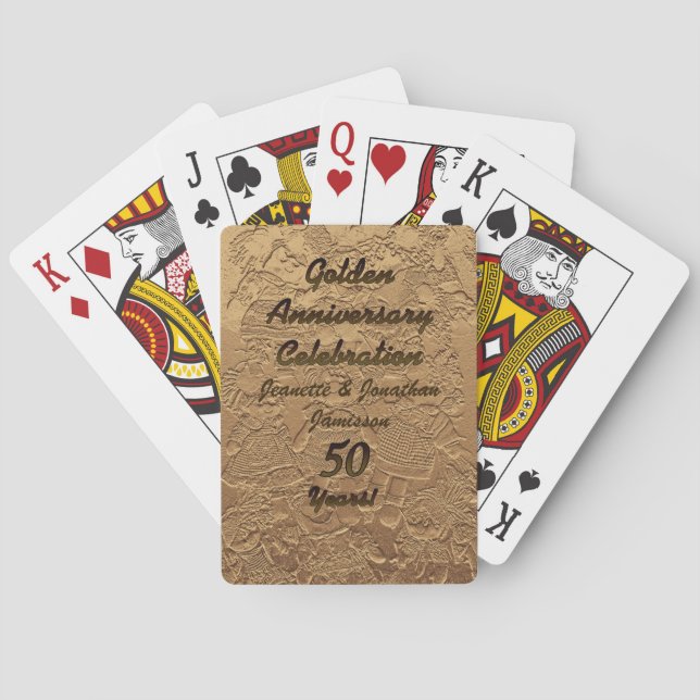 Golden Anniversary Party Favor, Name,  Poker Cards (Back)