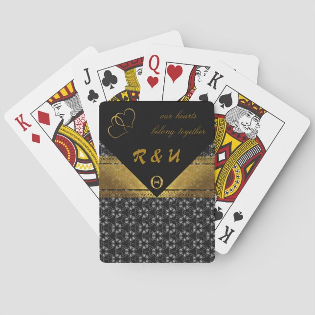 Golden Anniversary Patterned Poker Cards (Back)