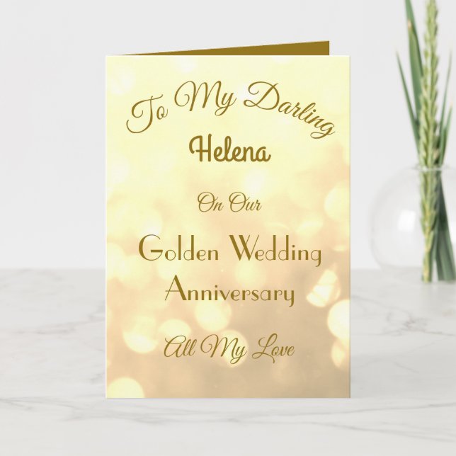 Golden Anniversary Wife Greeting Card. Card (Front)