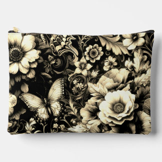  Golden Antique Floral with Butterflies  Accessory Pouch