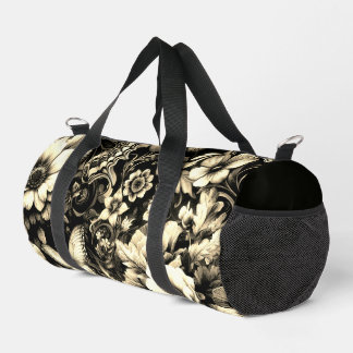  Golden Antique Floral with Butterflies  Duffle Bag