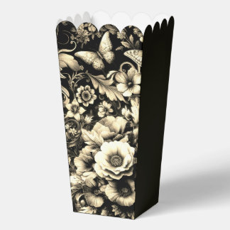  Golden Antique Floral with Butterflies  Favor Boxes