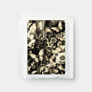 Golden Antique Floral with Butterflies Tea Bag Drink Mix