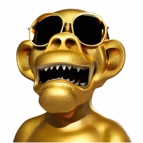 Golden Ape Sculpture _ Cool Decoration trophy