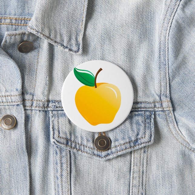 Golden Apple Bright Yellow Fruit Button (Creator Uploaded)