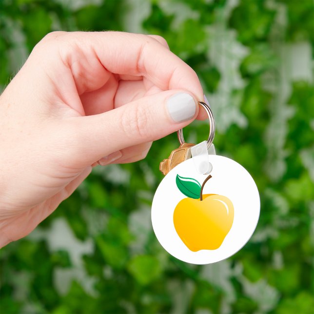 Golden Apple Bright Yellow Fruit Keychain (Creator Uploaded)