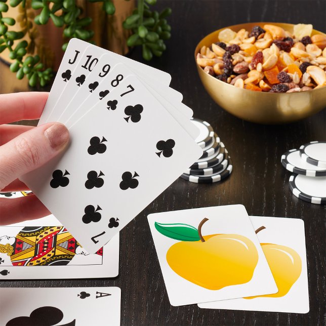 Golden Apple Bright Yellow Fruit Poker Cards (Creator Uploaded)