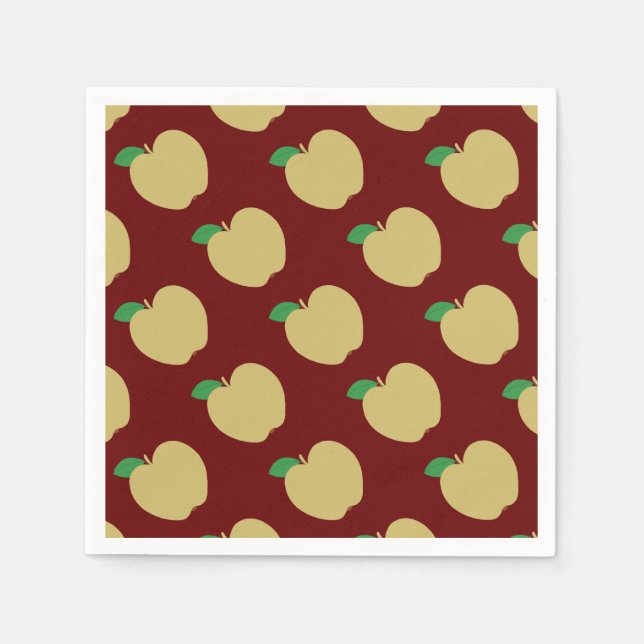 Golden Apple on Red Napkins (Front)