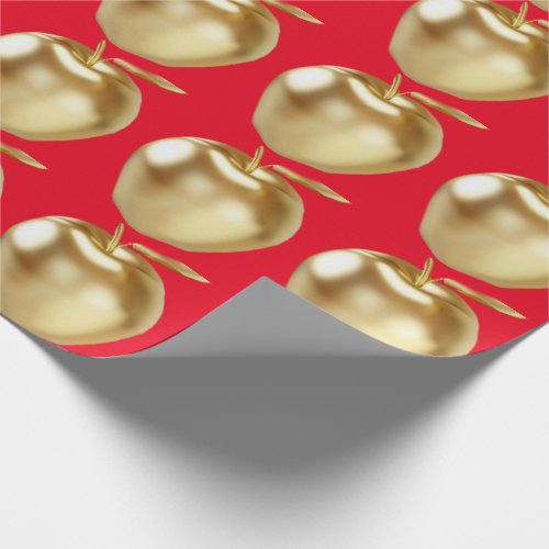 Golden Apple red Wrapping Paper
