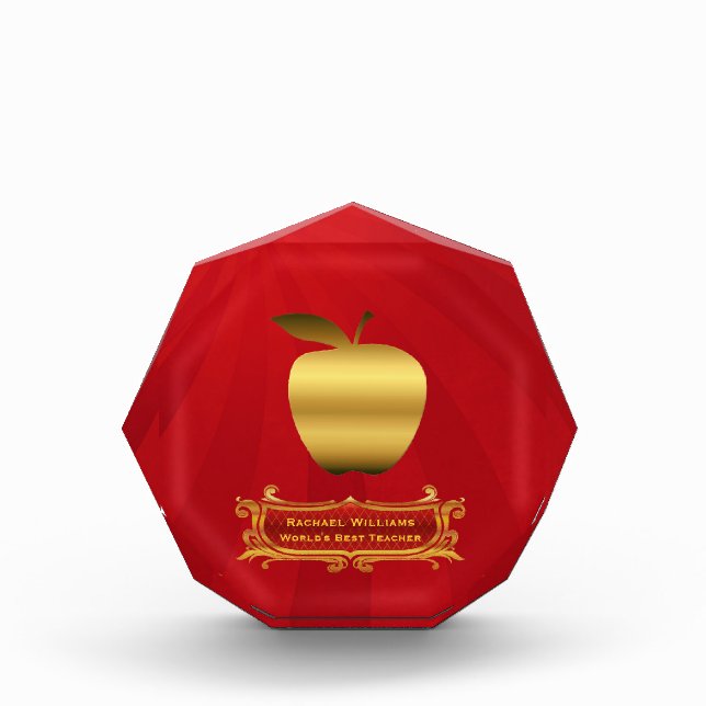 Golden Apple Teacher's Award Plaque (Front)