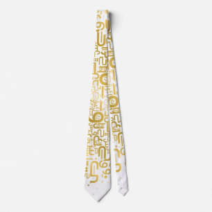 Golden Arabic Letters Neck Tie