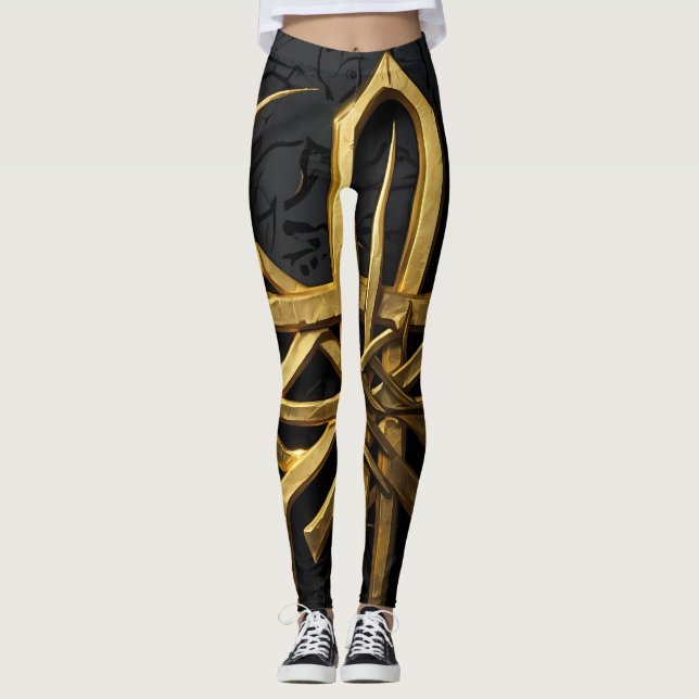 Golden Arcane Symbol Leggings (Front)