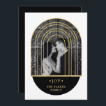 Golden Arch | Black and White Christmas Photo Holiday Card<br><div class="desc">These gorgeous,  black and white Christmas photo cards feature a faux gold geometric arch overlay,  creating an elegant and modern pattern over your favorite personal photo. A classic text style bears the Christmas greeting of "Joy."</div>