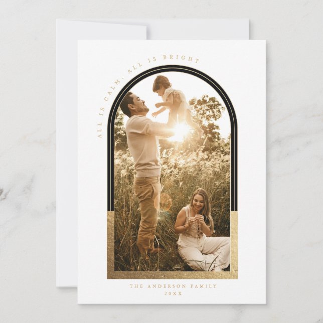 Golden Arch Holiday Photo Card (Front)