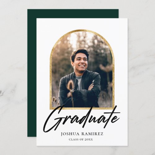 Golden Arch Photo Frame Graduation Announcement 