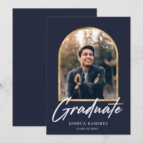 Golden Arch Photo Frame Graduation Announcement 