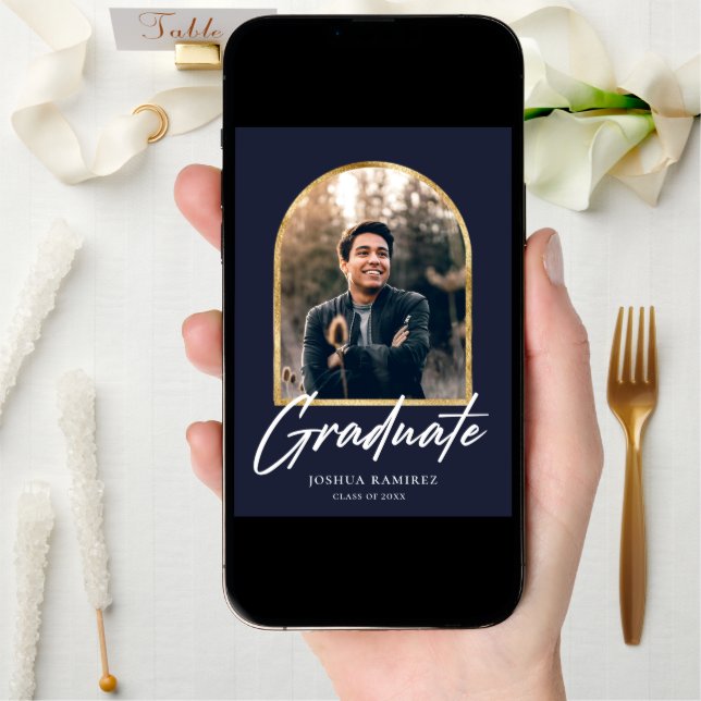 Golden Arch Photo Frame Graduation Announcement  (Front Digital)