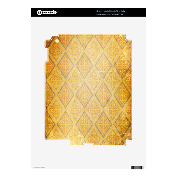 GOLDEN ARGYLE DIAMOND SHAPES PATTERNS DIGITAL TEMP iPad 2 SKINS