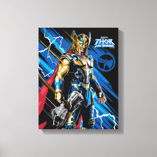 Golden Armor Thor Electric Character Graphic Canvas Print