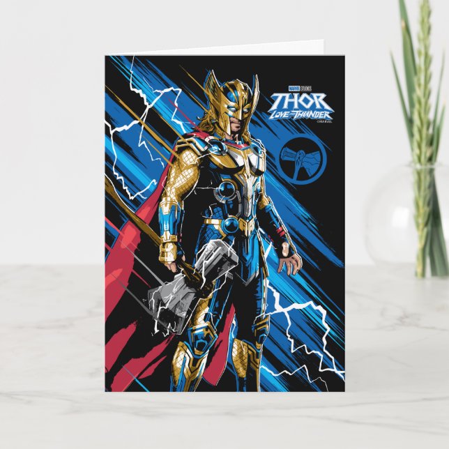 Golden Armor Thor Electric Character Graphic Card (Front)