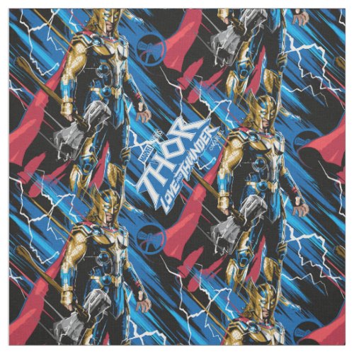 Golden Armor Thor Electric Character Graphic Fabric