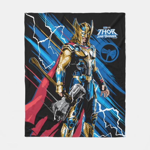 Golden Armor Thor Electric Character Graphic Fleece Blanket