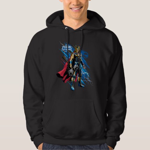 Golden Armor Thor Electric Character Graphic Hoodie