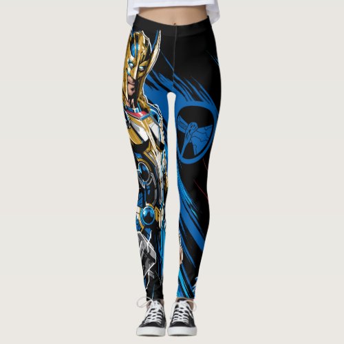 Golden Armor Thor Electric Character Graphic Leggings