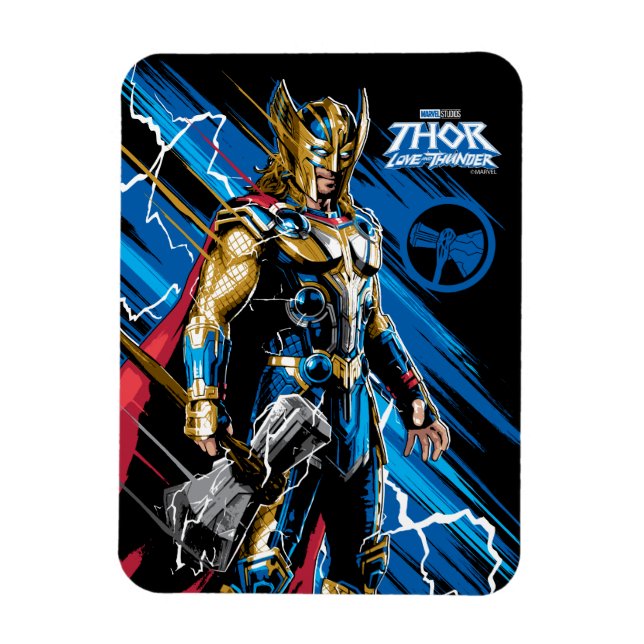 Golden Armor Thor Electric Character Graphic Magnet (Vertical)