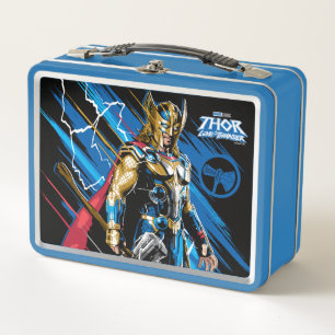 Golden Armor Thor Electric Character Graphic Metal Lunch Box