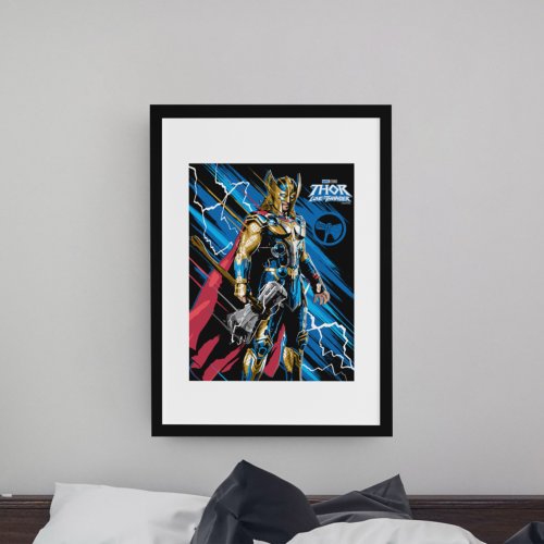 Golden Armor Thor Electric Character Graphic Poster