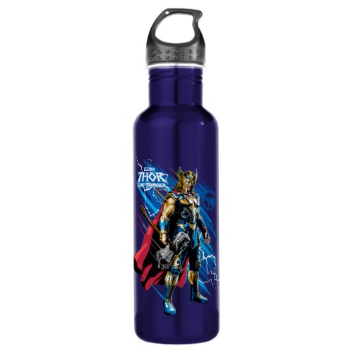 Golden Armor Thor Electric Character Graphic Stainless Steel Water Bottle