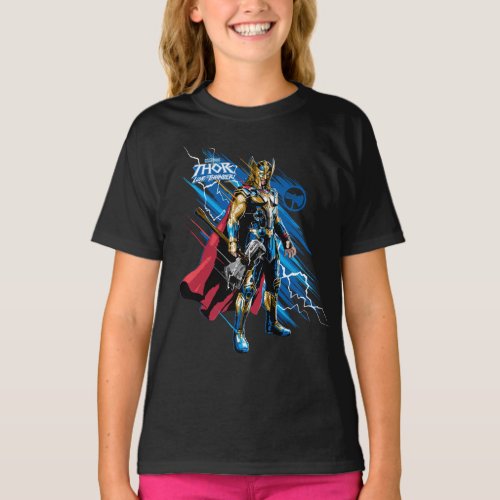 Golden Armor Thor Electric Character Graphic T_Shirt