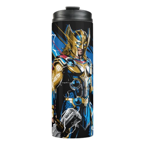 Golden Armor Thor Electric Character Graphic Thermal Tumbler