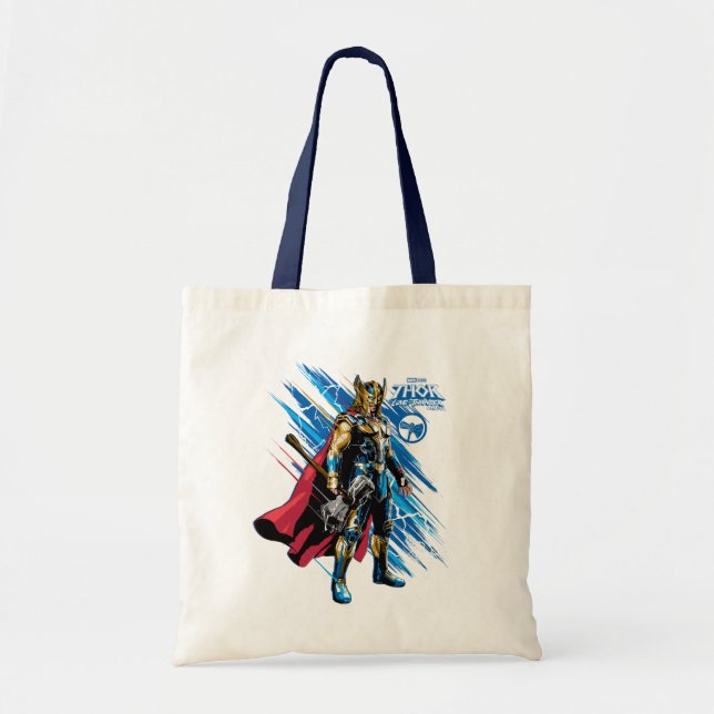Golden Armor Thor Electric Character Graphic Tote Bag (Front)