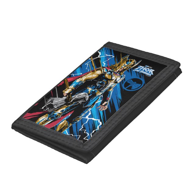 Golden Armor Thor Electric Character Graphic Trifold Wallet (Bottom)