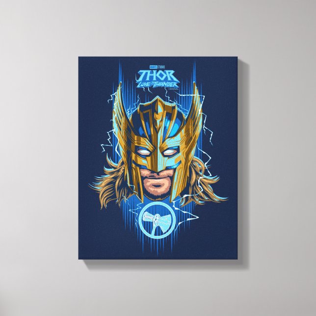 Golden Armor Thor Helmet Graphic Canvas Print (Front)