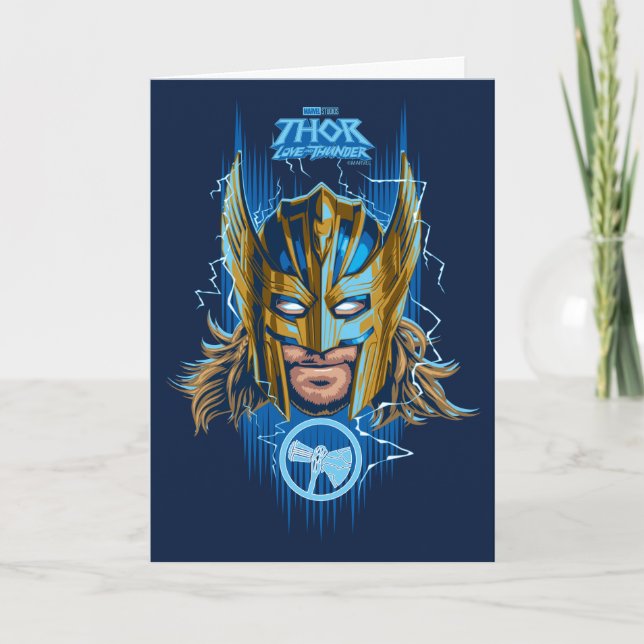 Golden Armor Thor Helmet Graphic Card (Front)